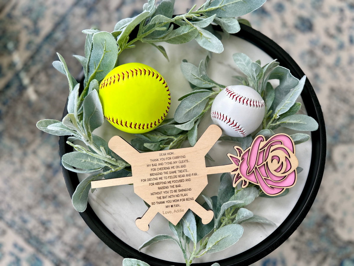 Softball With Roots Baseball/Softball Flower – mystore-Roots.In.Ohio